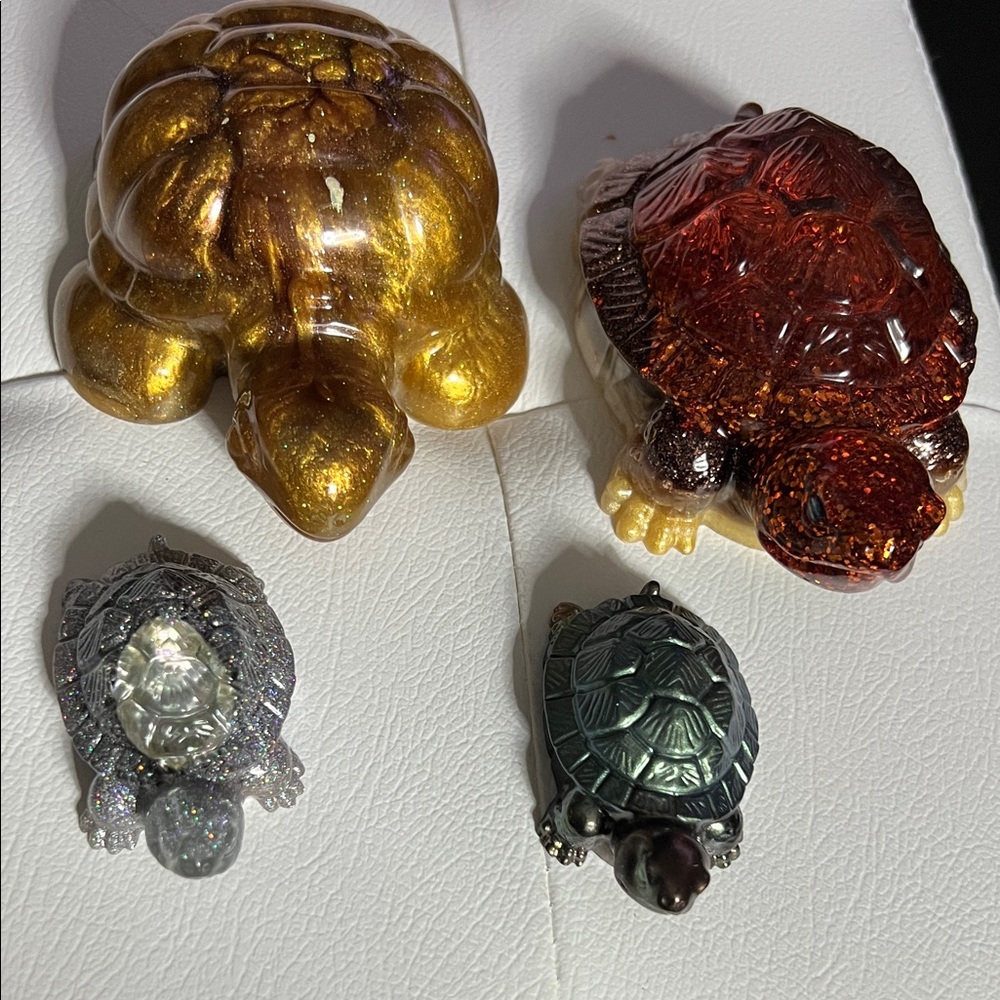 Set of Four Decorative Turtle Figurines